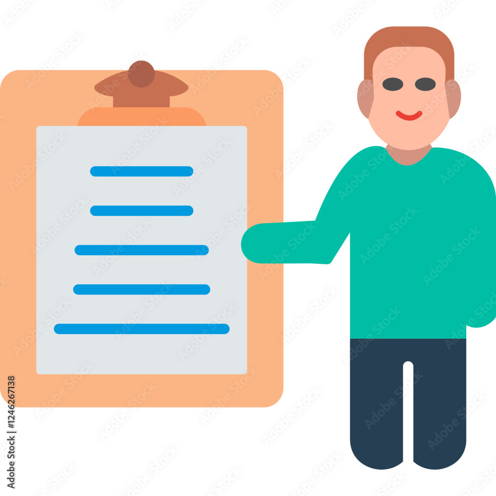 Unique Male Presenter Vector Icon