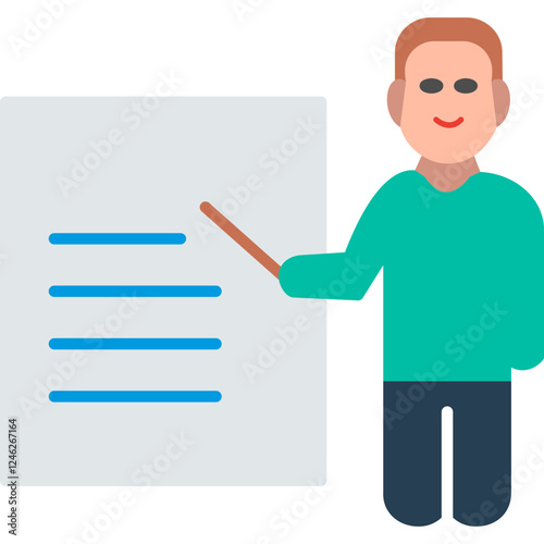 Unique Male Presenter Vector Icon