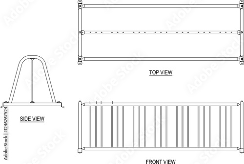 Vector illustration of a bicycle parking rack image to keep it neat in public places for safety from thieves