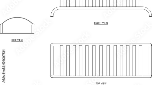 vector illustration of a bicycle parking safety rack in a public place, park, field for safety from thieves