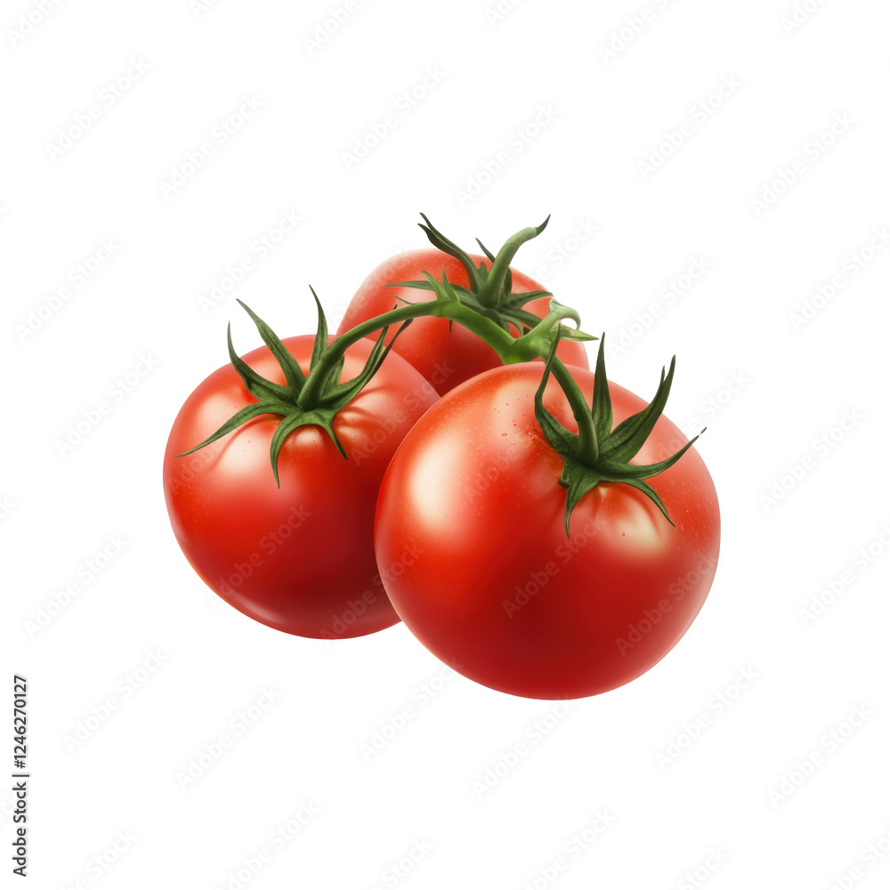 Red tomatoes isolated on transparent background