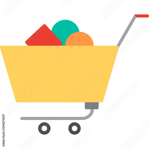 Unique Shopping Cart II Vector Icon