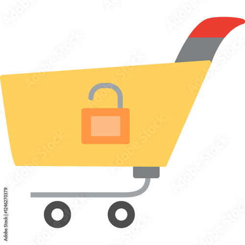 Unique Locked Cart Vector Icon