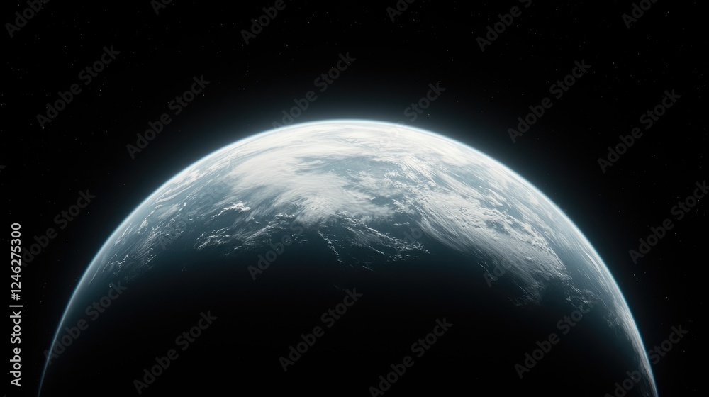 Fototapeta premium Earth, space view, clouds, night, planet, background, environmental, global