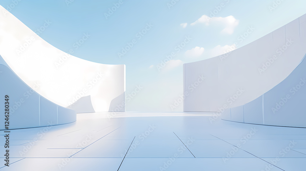 Obraz premium Simple white architectural space