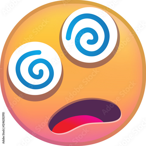 Dizzy face emoji with swirling eyes and open mouth expression.