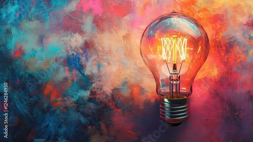 A conceptual image showcasing a light bulb as a metaphor for an innovative breakthrough and smart idea, symbolizing genius marketing strategy planning and creative thinking in business. photo