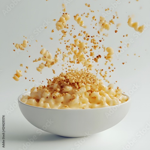 Mac and cheese with a crispy breadcrumb topping photo