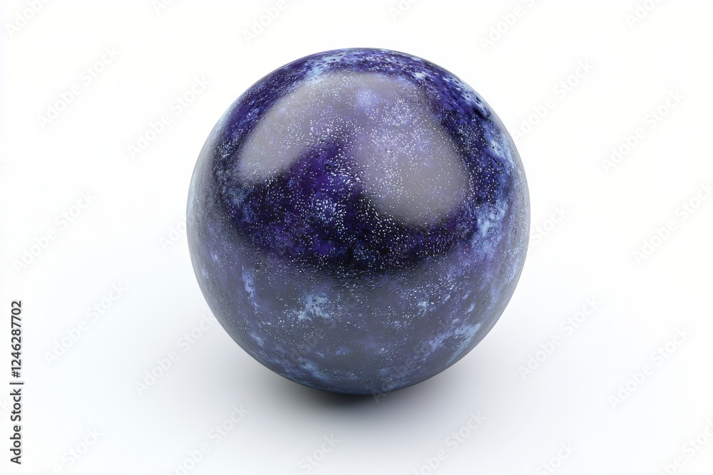 Fototapeta premium Abstract cosmic sphere with galaxy pattern on white background for science and art projects