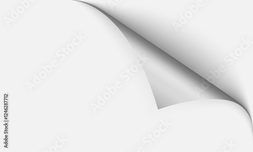 Realistic curls of the corners of a paper page on a transparent background with shadow, curled corners of a sheet of paper. The white edges of the vector stickers are curved. Corners of paper skroll
