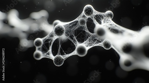 Network nodes, digital space, connection, abstract background