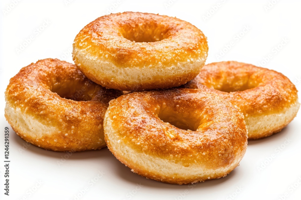 Stack of Delicious Glazed Donuts on White Background Sweet Treat Temptation Bakery Delight Stack of Delicious Glazed Donuts on White Background Sweet Treat Temptation Bakery Delight