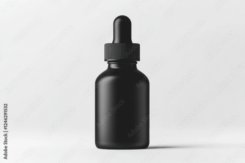 Sleek dropper bottle mockup showcasing minimalist design on a clean white background Sleek dropper bottle mockup showcasing minimalist design on a clean white background