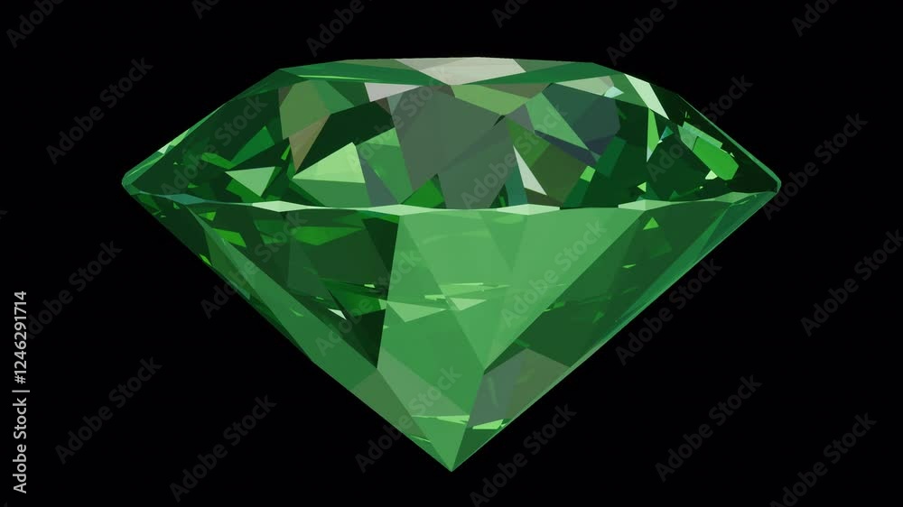 Emerald Rotating Vertically, 4K, Alpha Channel, Loop Emerald Rotating Vertically, 4K, Alpha Channel, Loop