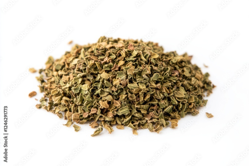 Discover the rich texture and aroma of dried fenugreek on a pristine white background Discover the rich texture and aroma of dried fenugreek on a pristine white background