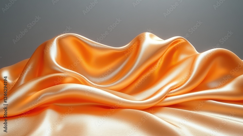 Fototapeta premium Orange silk draped studio backdrop