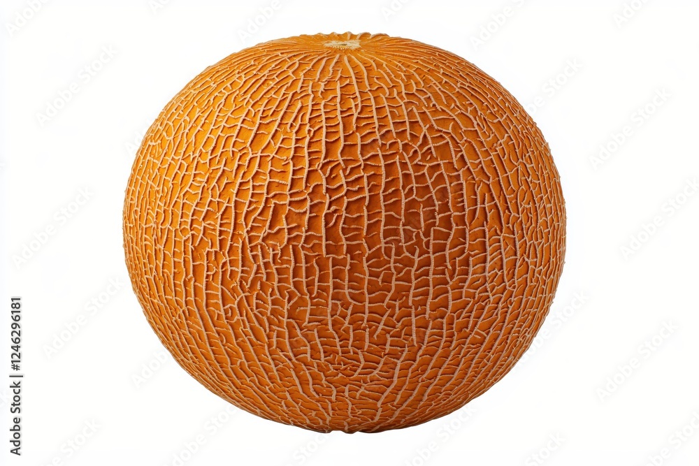 Ripe Galia Melon with Textured Skin on White Backdrop Fresh and Healthy Food Source Ripe Galia Melon with Textured Skin on White Backdrop Fresh and Healthy Food Source
