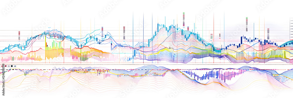 Fototapeta premium Visual Depiction of Market Trends Through PZ Pivot Point Analysis On A Chart