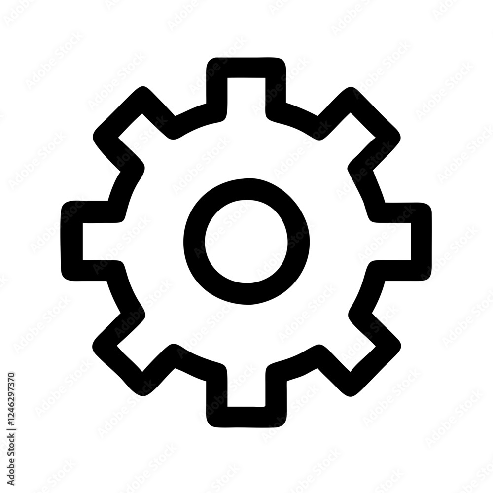 Gear icon representing settings and mechanical adjustments for technology Gear icon representing settings and mechanical adjustments for technology