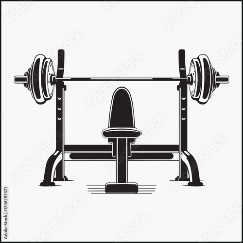 Bench Press ,gym equipment silhouette