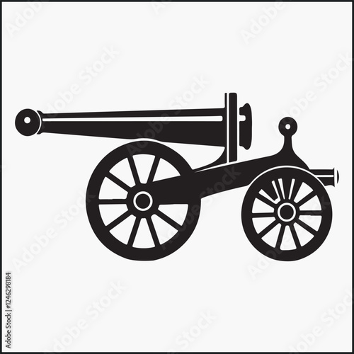 Vintage cannon silhouette
