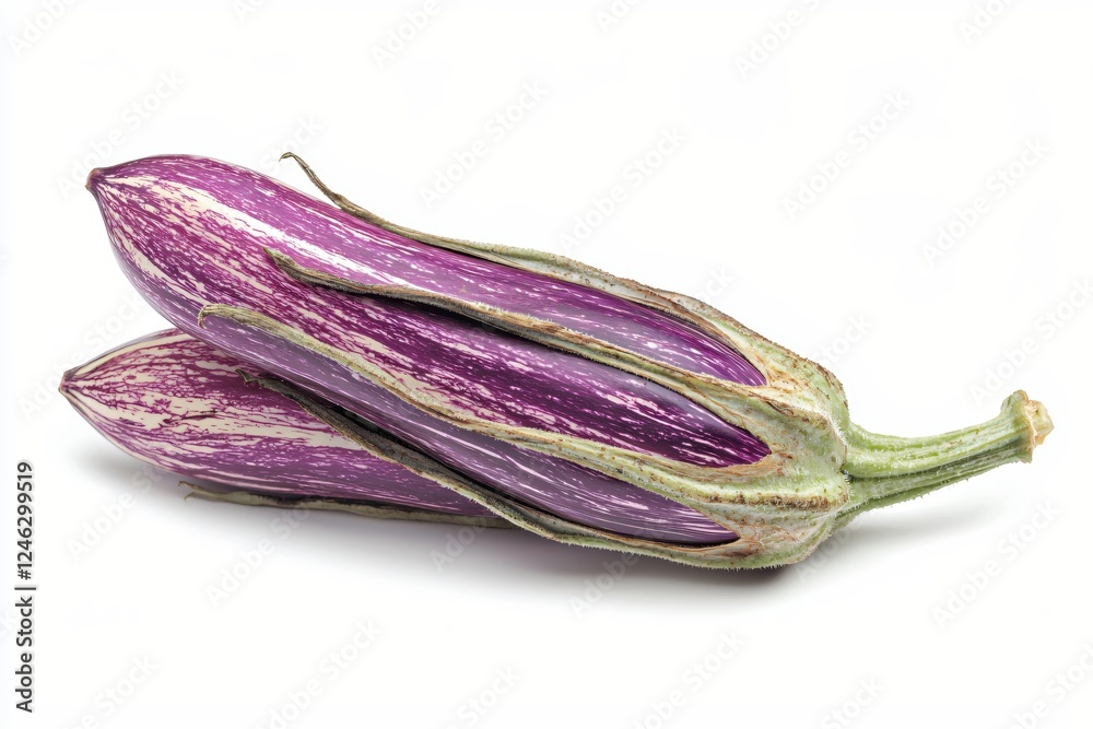 custom made wallpaper toronto digitalTwo fresh graffiti eggplants stacked on a white background showing their unique purple pattern
