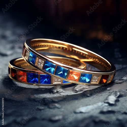 Two_luxury_bangle_bracelets_with_gemstones_resting