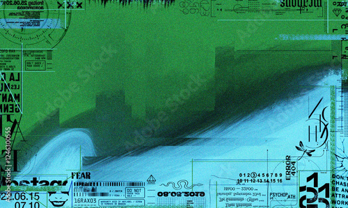 Abstract gradient background with graffiti style graphic elements. digital artwork
