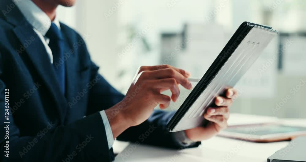 Hands, business and man calculate with tablet for schedule checklist, planning calendar and bookkeeping. Accountant, counting and digital website with financial agenda, budget list and profit growth Hands, business and man calculate with tablet for schedule checklist, planning calendar and bookkeeping. Accountant, counting and digital website with financial agenda, budget list and profit growth