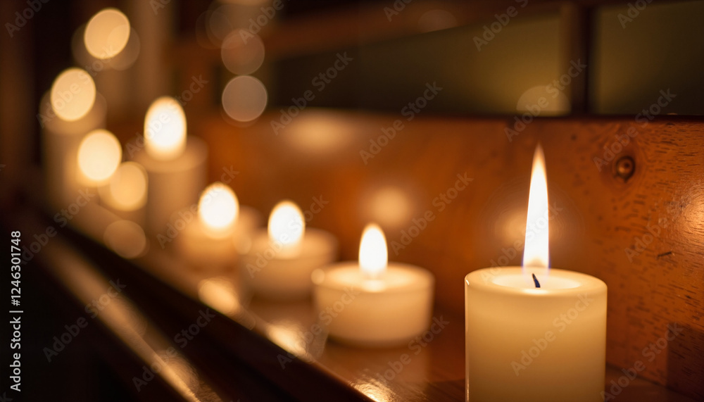 Serene candlelight illuminating altar for Maundy Thursday reflection Serene candlelight illuminating altar for Maundy Thursday reflection