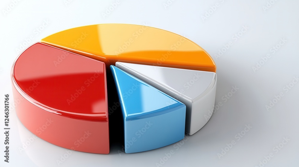 A simple circular pie chart with three colorful segments, clean black outlines, symbolizing market analysis, isolated on a white background A simple circular pie chart with three colorful segments, clean black outlines, symbolizing market analysis, isolated on a white background