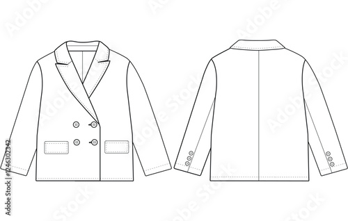 Infant kids boy double-breasted blazer vector design illustration design