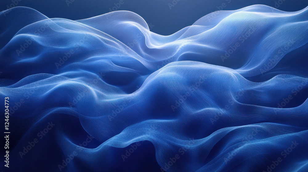 Obraz premium Blue backgrounds featuring flowing lines resembling underwater currents