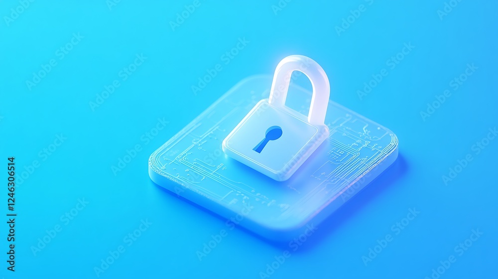 Digital Security Lock Icon on a Bright Background Representing Cyber Protection and Data Privacy Digital Security Lock Icon on a Bright Background Representing Cyber Protection and Data Privacy