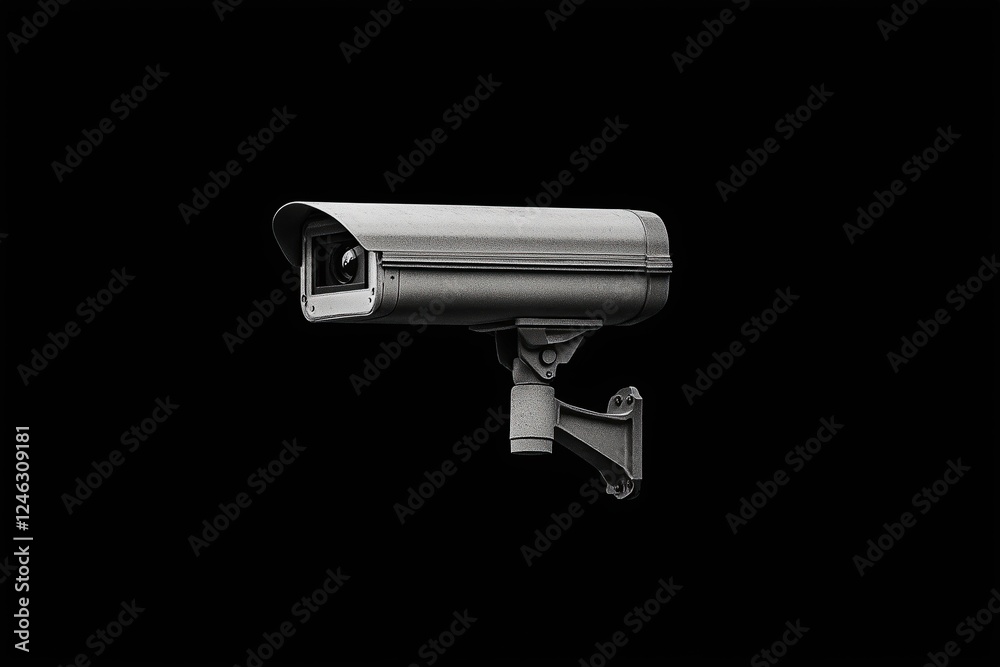 Security Camera on Black Background Security Camera on Black Background
