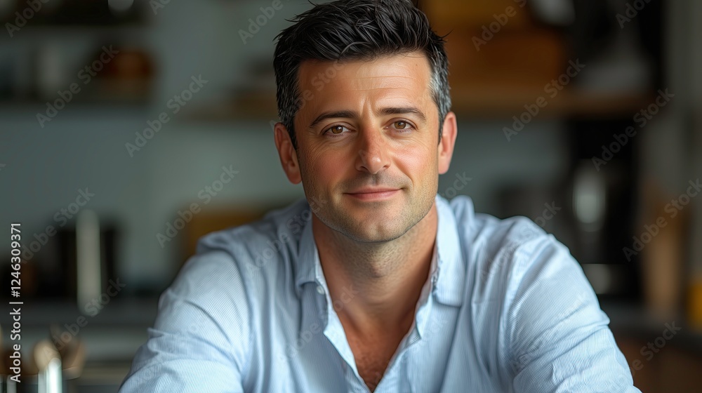 Smiling Man in a Kitchen Smiling Man in a Kitchen