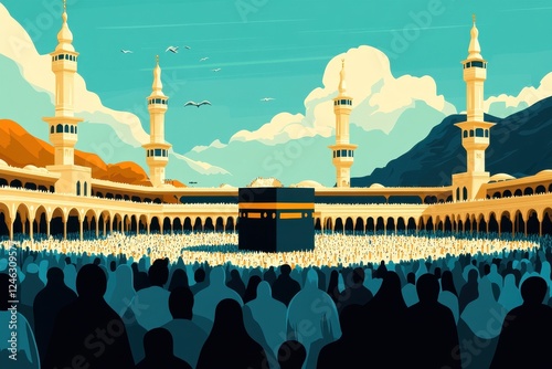 Pilgrims Gather Around Kaaba in Mecca for Spiritual Journey