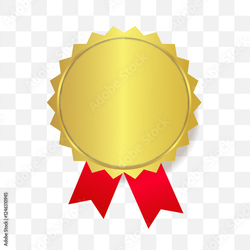 Vector medal gold 3d  realistic isolated.