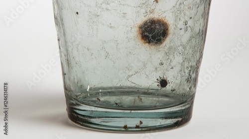 Close-up of a glass of water with subtle greenish tint, depicting arsenic contamination and environmental pollution hazards.