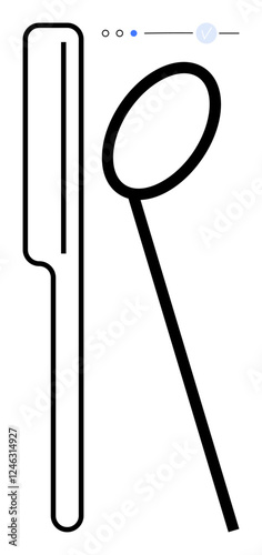 Razor and shaving brush in sleek black outline design with minimalist details. Ideal for grooming, hygiene, barbers, personal care, barber shops, mens grooming products, and minimalism themes. Line