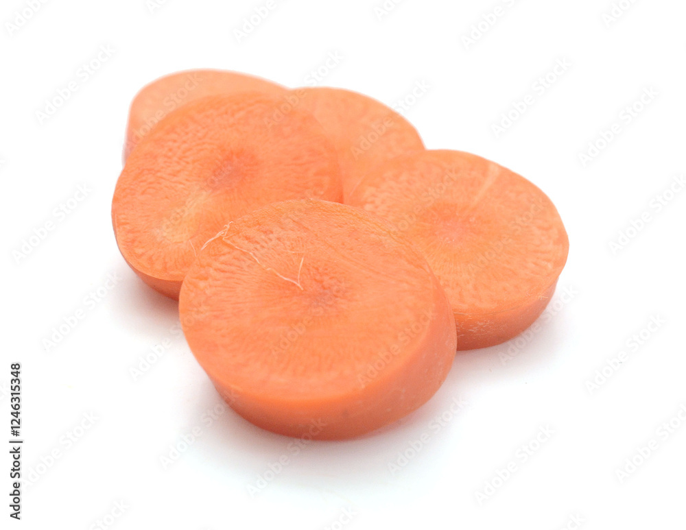 There are carrots on a white background - stock photo
