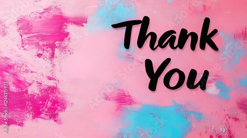 A vibrant and colorful background featuring the words 'Thank You' in bold letters. Ideal for expressing gratitude in artistic designs or social media posts.