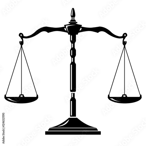 Balanced Scales of justice law concept - Vector illustration Silhouette