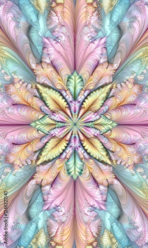 Wallpaper Mural Pastel floral fractal design for backgrounds, textiles, and digital art Torontodigital.ca