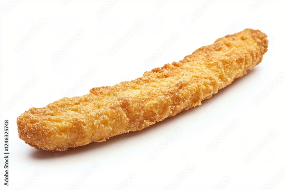 Crispy Golden Fried Stick on White Backdrop Delicious Single Portion Snack Appetizing Food