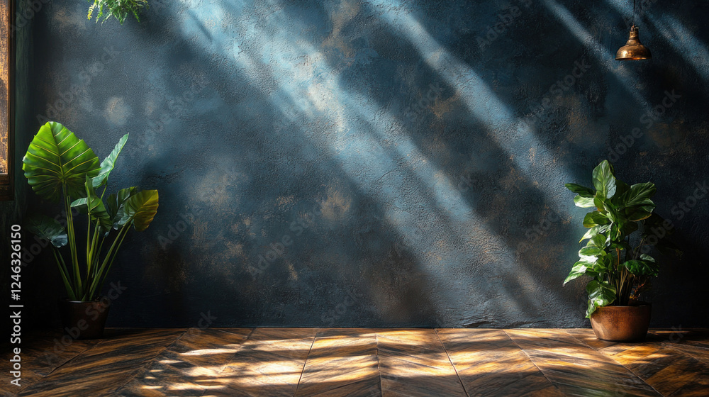 Obraz premium Photography studio backgrounds with a textured dark gray backdrop and subtle lighting