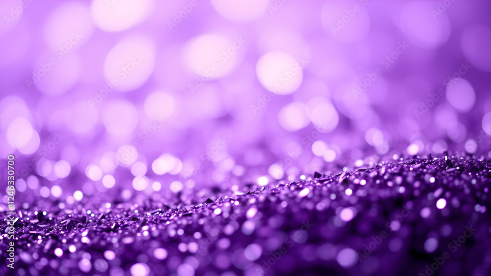 Shiny purple glitter, closeup. Halloween background, bokeh effect. Generative AI Shiny purple glitter, closeup. Halloween background, bokeh effect. Generative AI