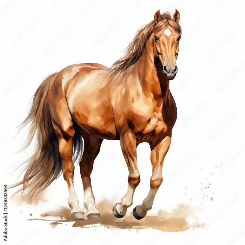 Obraz premium Professional Brown Horse Clipart Isolated on White Background for Creative Designs