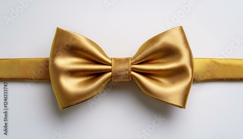 luxurious golden bow tie on white background