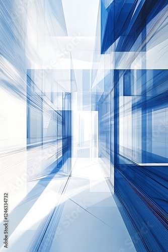 Modern white and blue abstract technology background with sleek lines and digital effects